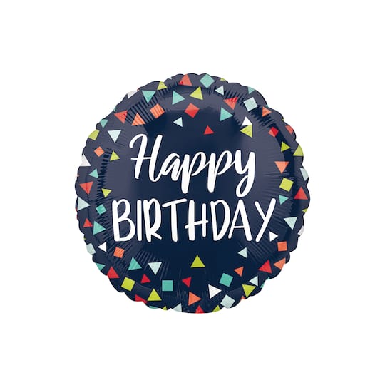17" Happy Birthday Multi Shapes Foil Balloon